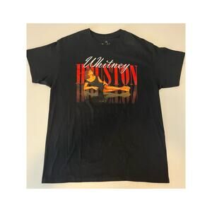 Whitney Houston Black T-Shirt Sz Large Ripple Junction Unisex Nippy